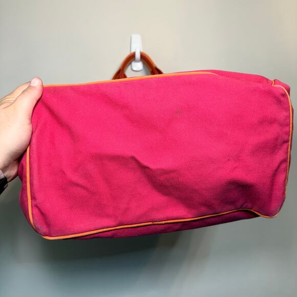 Vera Bradley Color Block Canvas Tote Bag Magenta Pink Orange - Picture 5 of 9